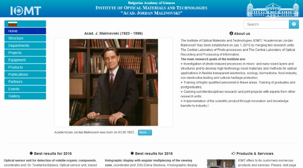 Institute for Optical Materials website preview