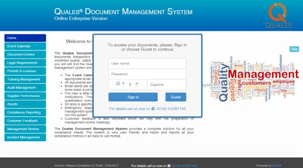 Quales DMS online database preview